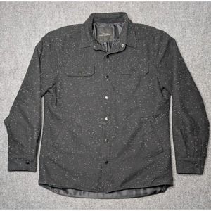 Marc Anthony Jacket Size Medium Thick Black Button Down Wool, Lined Snap Button